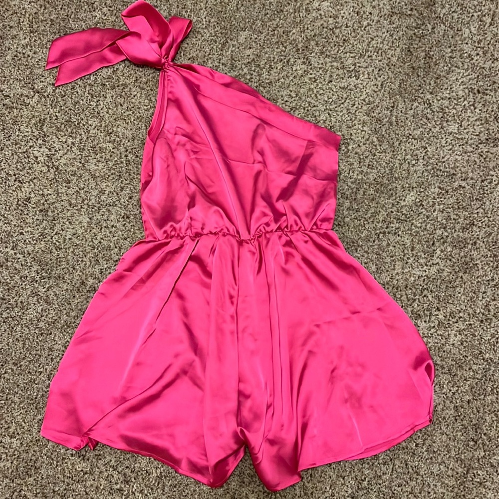 Large one shoulder pink Shein romper